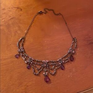 Elegant Purple and Silver Necklace